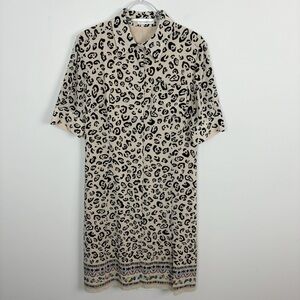 Altuzarra Beige and Black Animal Print Midi Dress